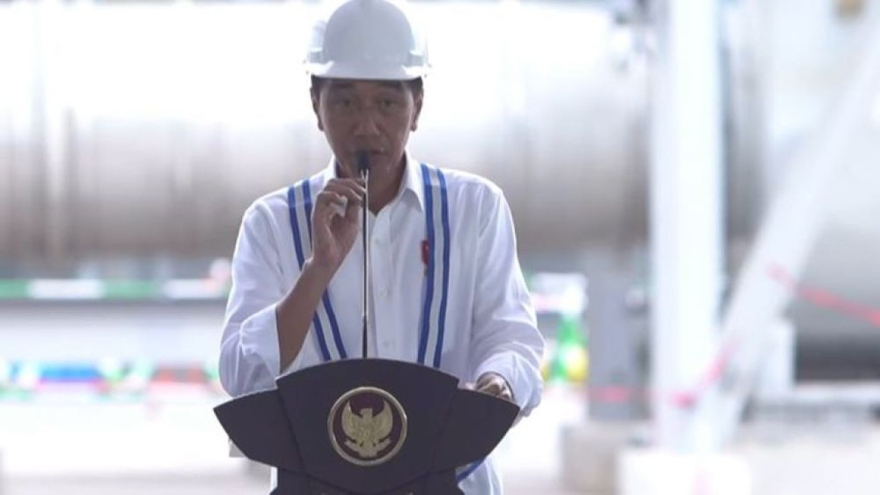 Presiden Joko Widodo saat meresmikan smelter PT Freeport Indonesia di Gresik, Jawa Timur/ist