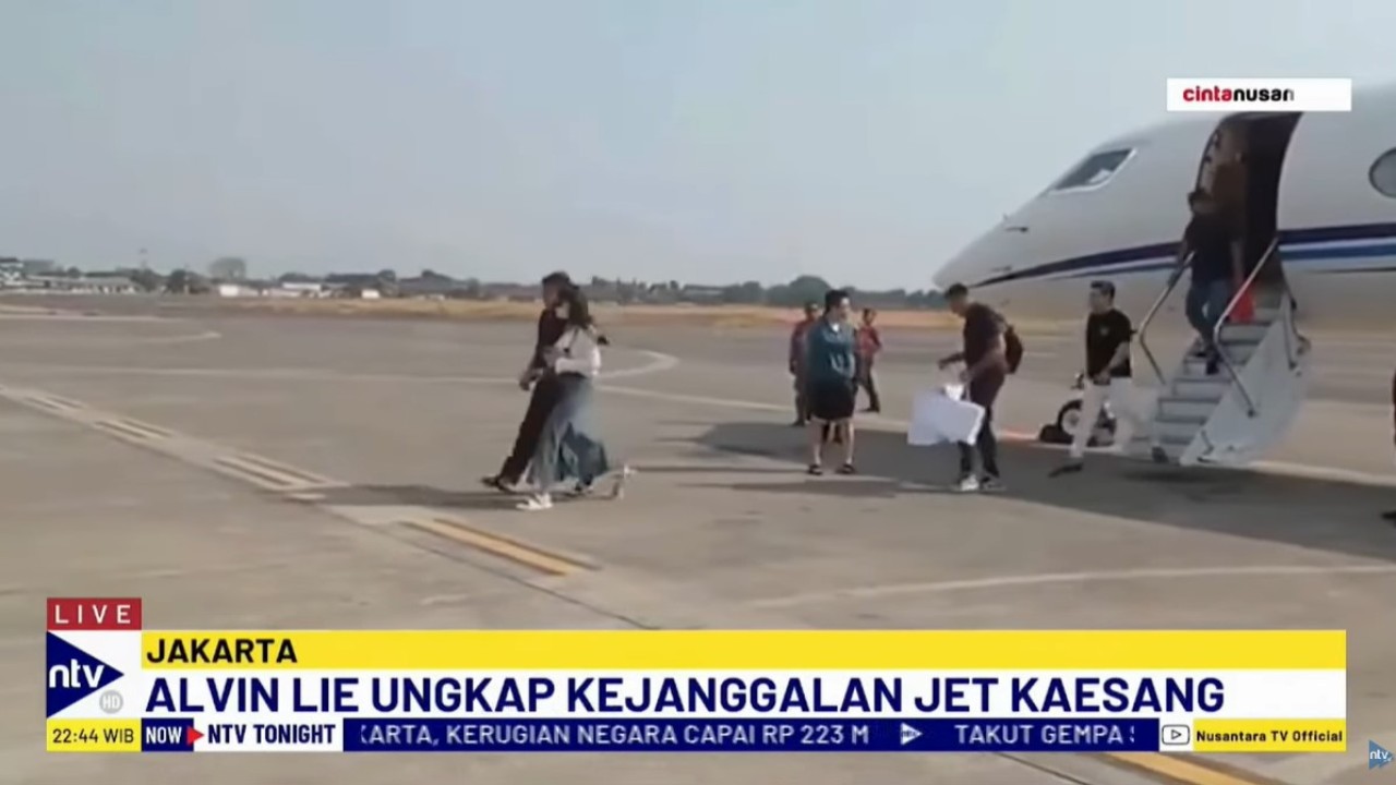 Kaesang Pengarep dan istrinya Erina Gudono melakukan perjalanan ke Amerika Serikat dengan jet pribadi yang diduga Gulfstream G650ER.