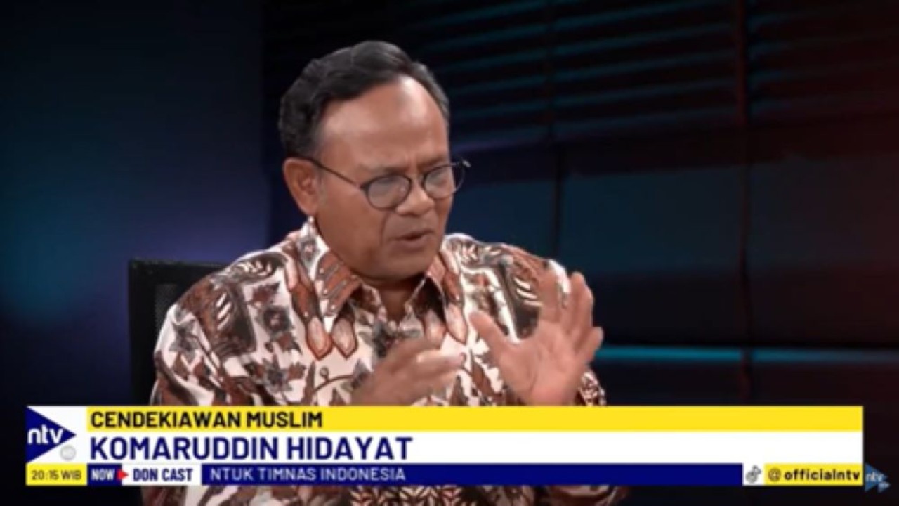 Cendikiawan Muslim Komarudin Hidayat dalam acara DonCast di NusantaraTV/tangkapan layar NTV