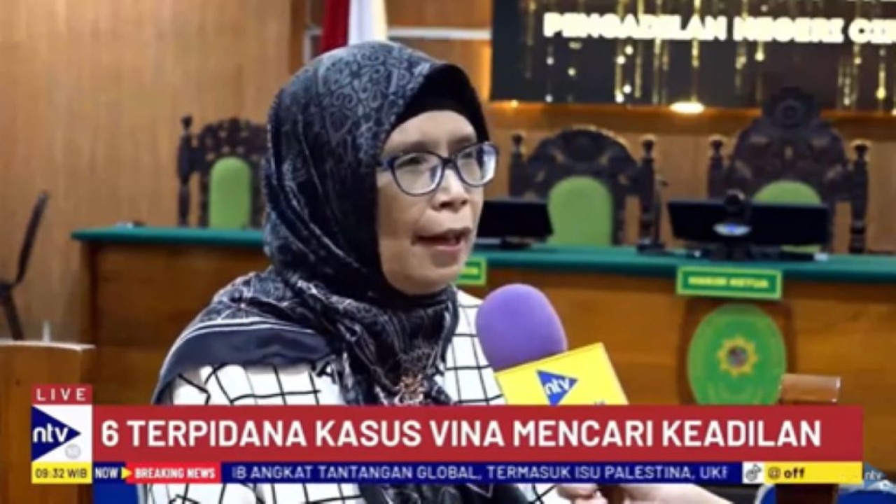 Kuasa hukum Saka Tatal mantan terpidana kasus Vina, Titin Prialianti/tangkapan layar NTV