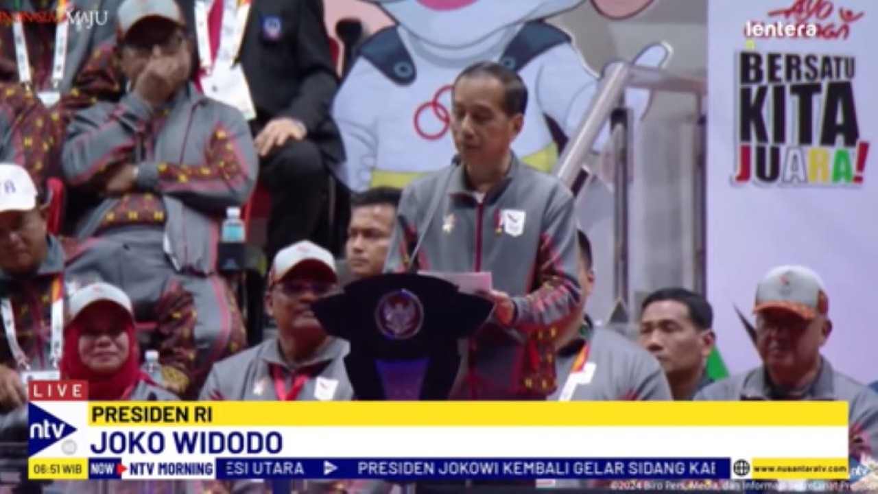 Presiden Joko Widodo (Jokowi) saat membuka PON 2024 di Aceh-Sumut