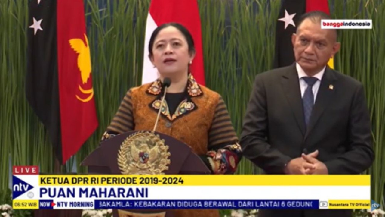 Ketua DPR RI 2019-2024, Puan Maharani/tangkapan layar NTV