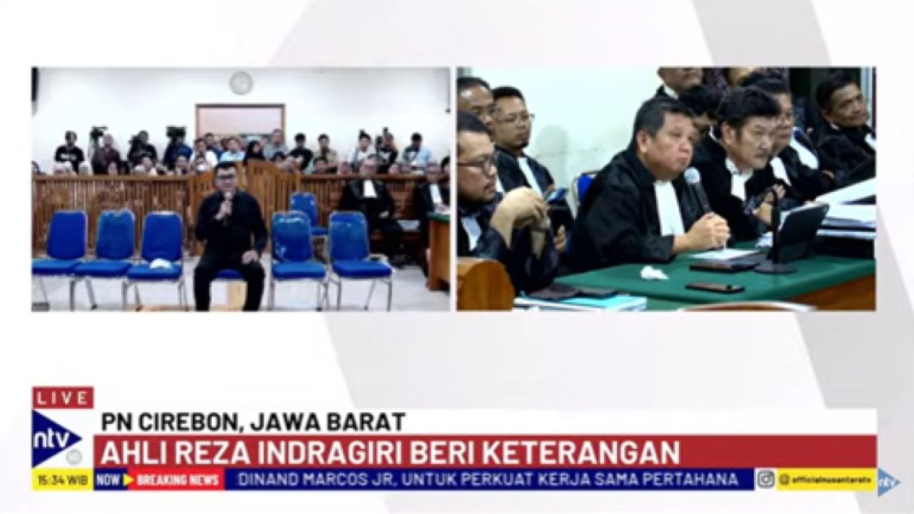 Pakar Psikologi Forensik Reza Indragiri Amriel menjadi saksi dalam Sidang PK enam terpidana kasus Vina/tangkapan layar NTV