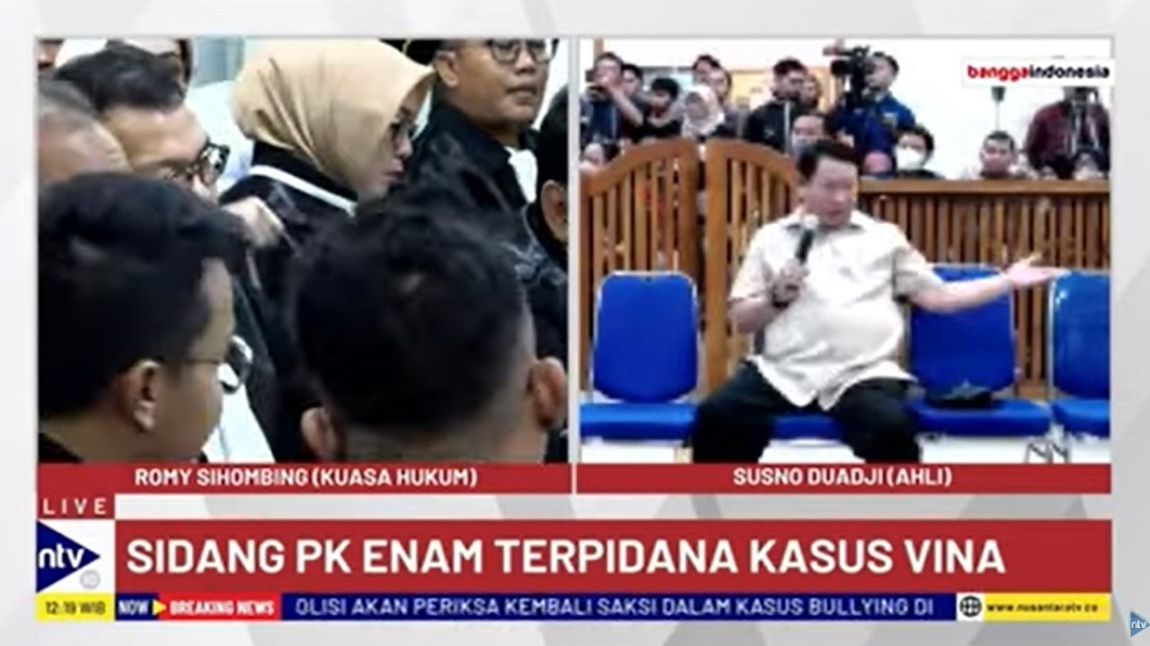 Susno Duadji dihadirkan sebagai saksi ahli dalam lanjutan sidang peninjauan kembali (PK) enam terpidana kasus Vina dan Eky di Pengadilan Negeri Cirebon, Jawa Barat, Rabu, 18 September 2024.