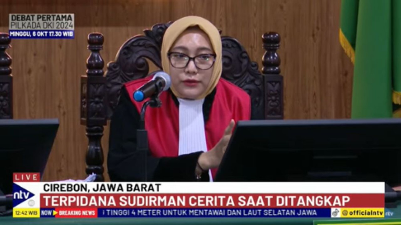 Hakim Galuh Rahma Esti bertanya kepada Sudirman dalam sidang PK/tangkapan layar NTV