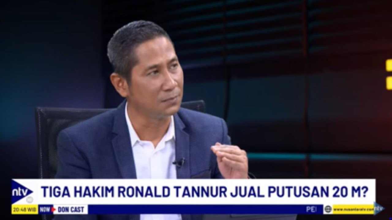 Anggota Komisi Yudisial, Profesor Mukti Fajar Nur Dewata dalam acara DonCast di NusantaraTV/tangkapan layar NTV