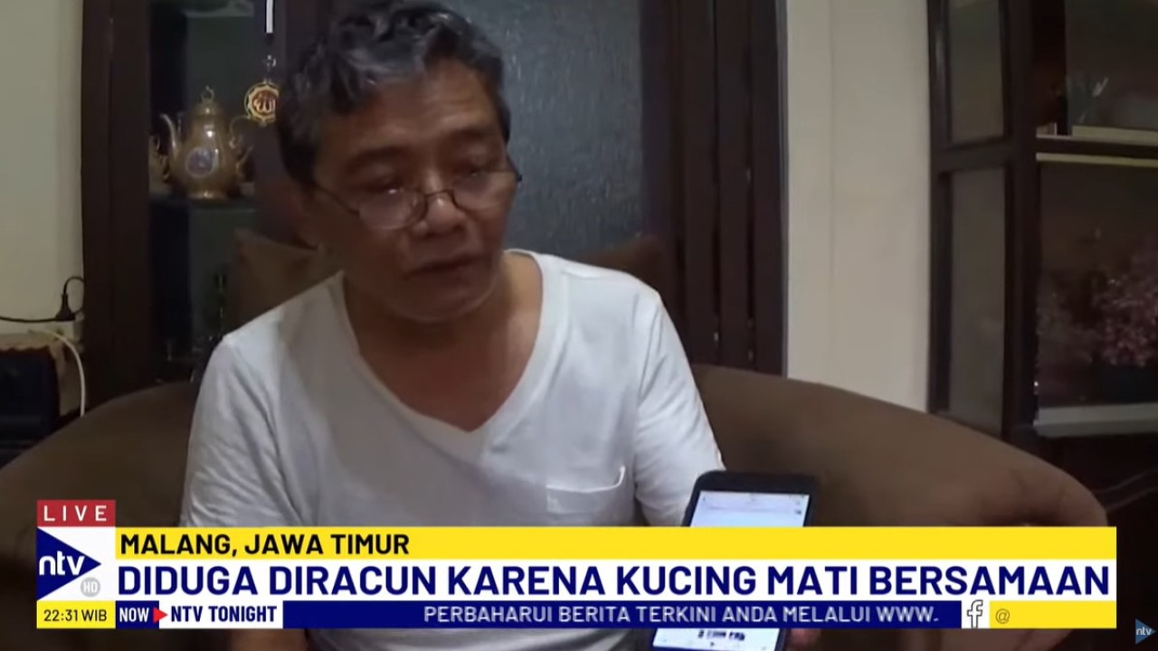 Ketua RT 03 Bambang Priyadi juga menjadi korban kucingnya yang mati mendadak, pada Selasa (15/10/2024).