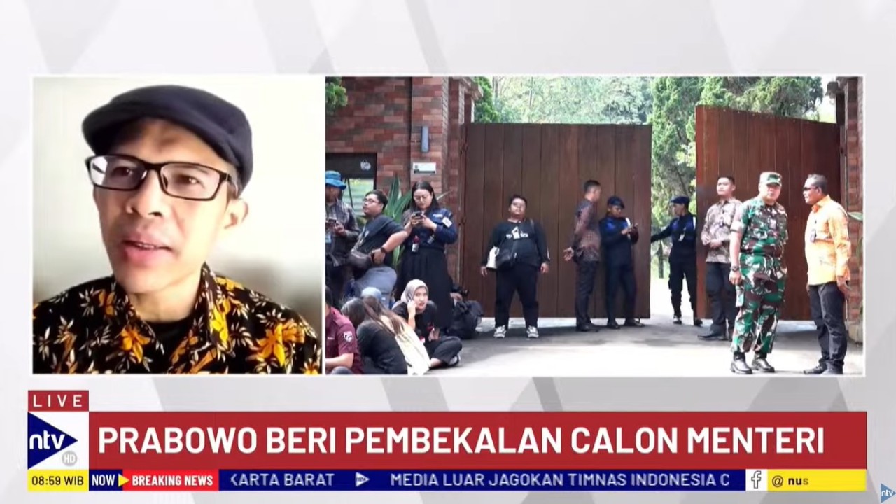 Pengamat Politik dari Universitas Al-Azhar Indonesia Ujang Komarudin saat menjadi narasumber dalam program dialog Breaking News di Nusantara TV, Rabu (16/10/2024).