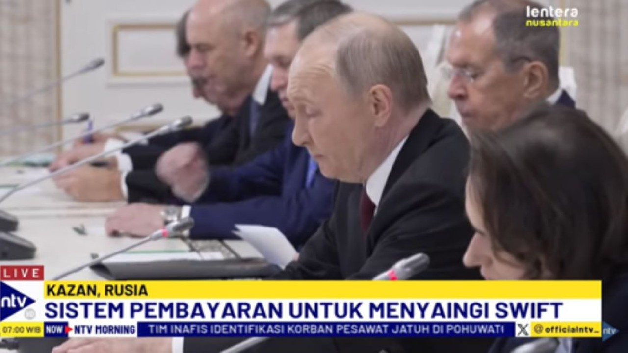 Presiden Rusia Vladimir Putin membuka KTT BRICS 2024/tangkapan layar NTV