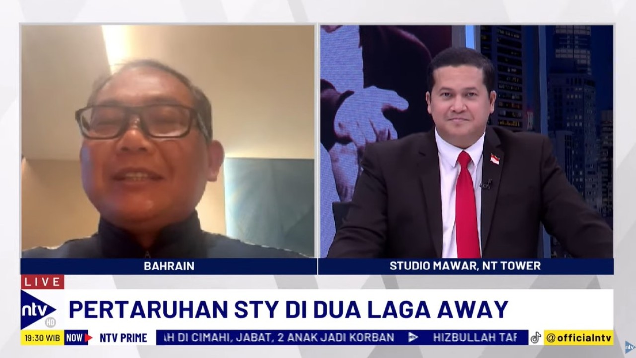 Manajer Timnas Indonesia, Sumardji saat menjadi narasumber dalam program dialog NTV Prime di Nusantara TV, Rabu (9/10/2024).