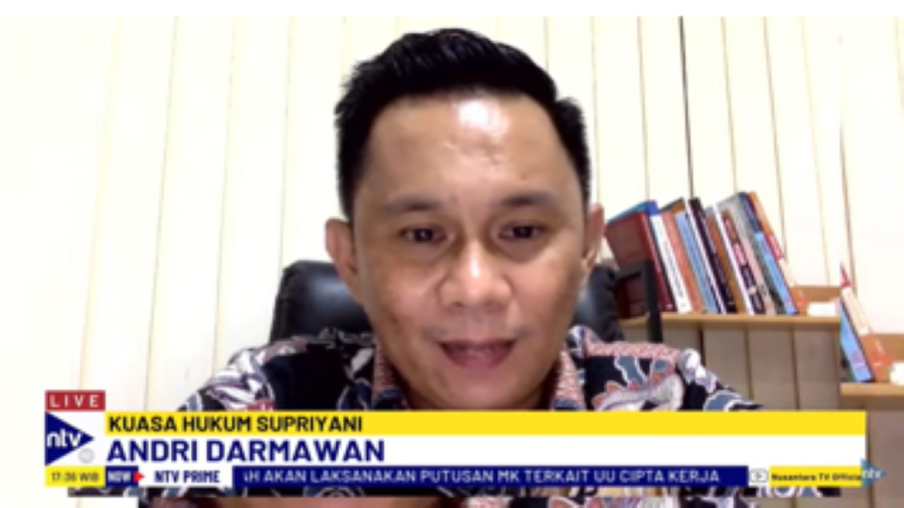 Kuasa hukum guru Supriyani, Andri Darmawan dalam Dialog NTV Prime di NusantaraTV/tangkapan layar NTV