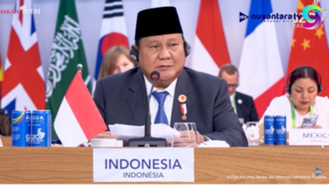 Presiden Prabowo Subianto berbicara di KTT G20 Brasil 2024