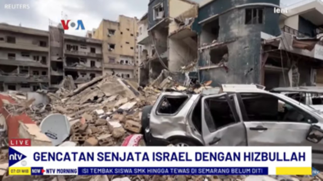 Perang Israel dengan kelompok Hizbullah mengakibat sejumlah bangunan dan kendaraan rusak berat