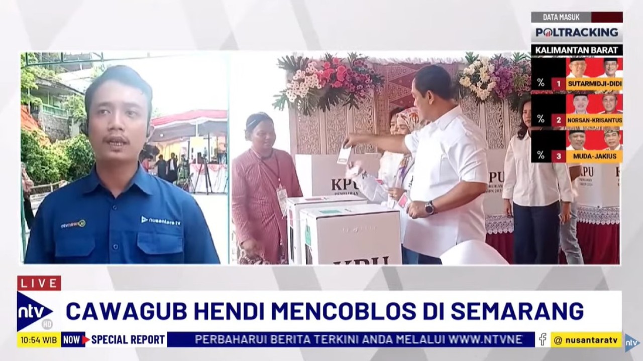 Andika Perkasa-Hendrar Prihadi melakukan pencoblosan Pilkada Serentak 2024 di TPS 03 Lempongsari, Gajahmungkur, Kota Semarang.