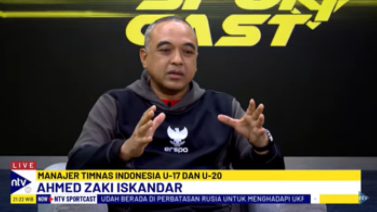 Manajer Timnas U17 dan U20 Indonesia, Ahmed Zaki Iskandar dalam acara SportCast NusantaraTV/tangkapan layar NTV