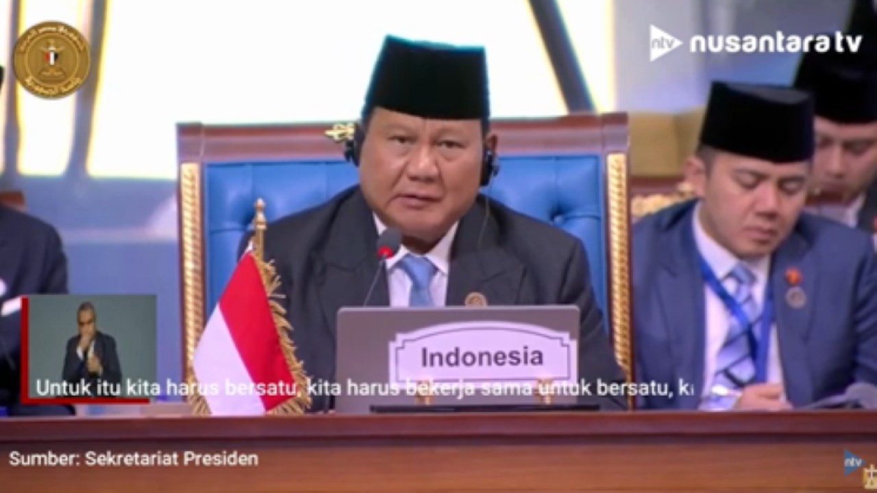 Presiden Prabowo Subianto berbicara dalam KTT D-8 di Mesir