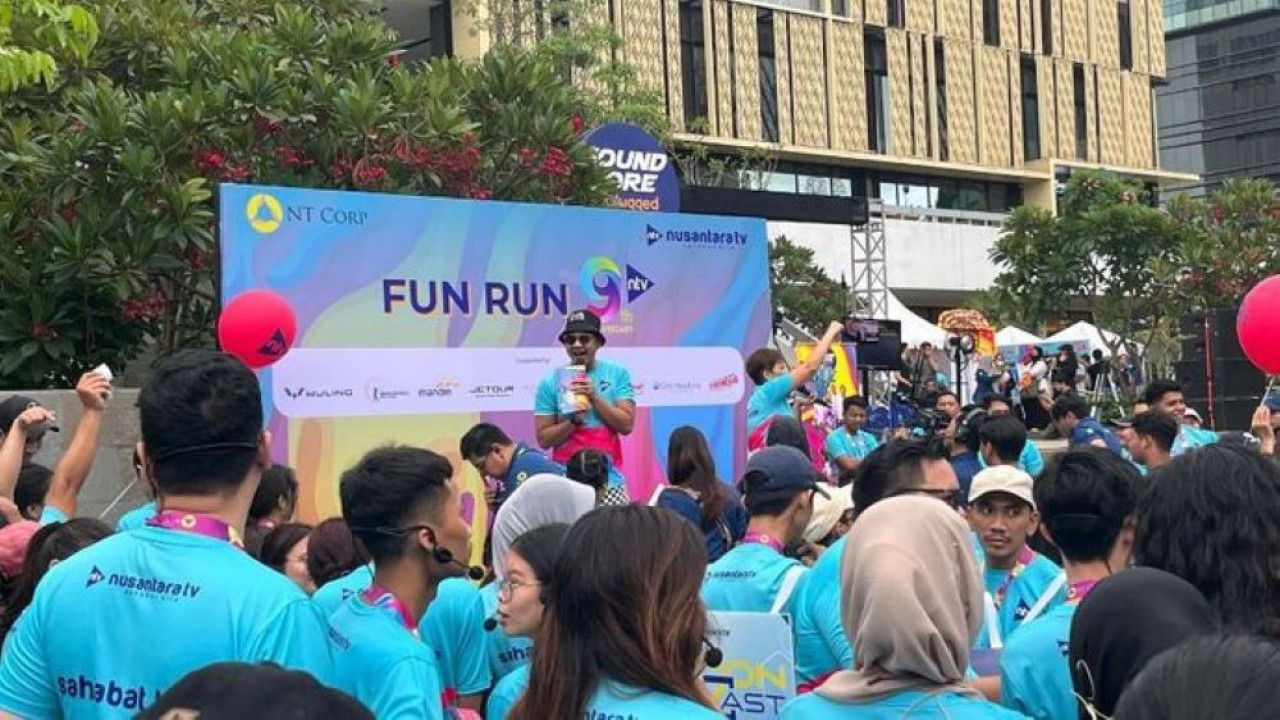 Semarak perayaan HUT ke-9 Nusantara TV di kawasan Car Free Day, Anjungan Sarinah, Jakarta