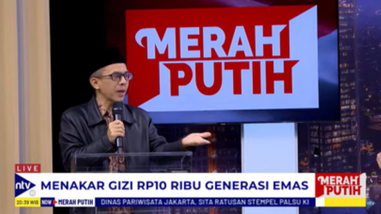 Jubir Kantor Komunikasi Kepresidenan Ujang Komarudin dalam acara Merah Putih di Nusantara TV/tangkapan layar NTV