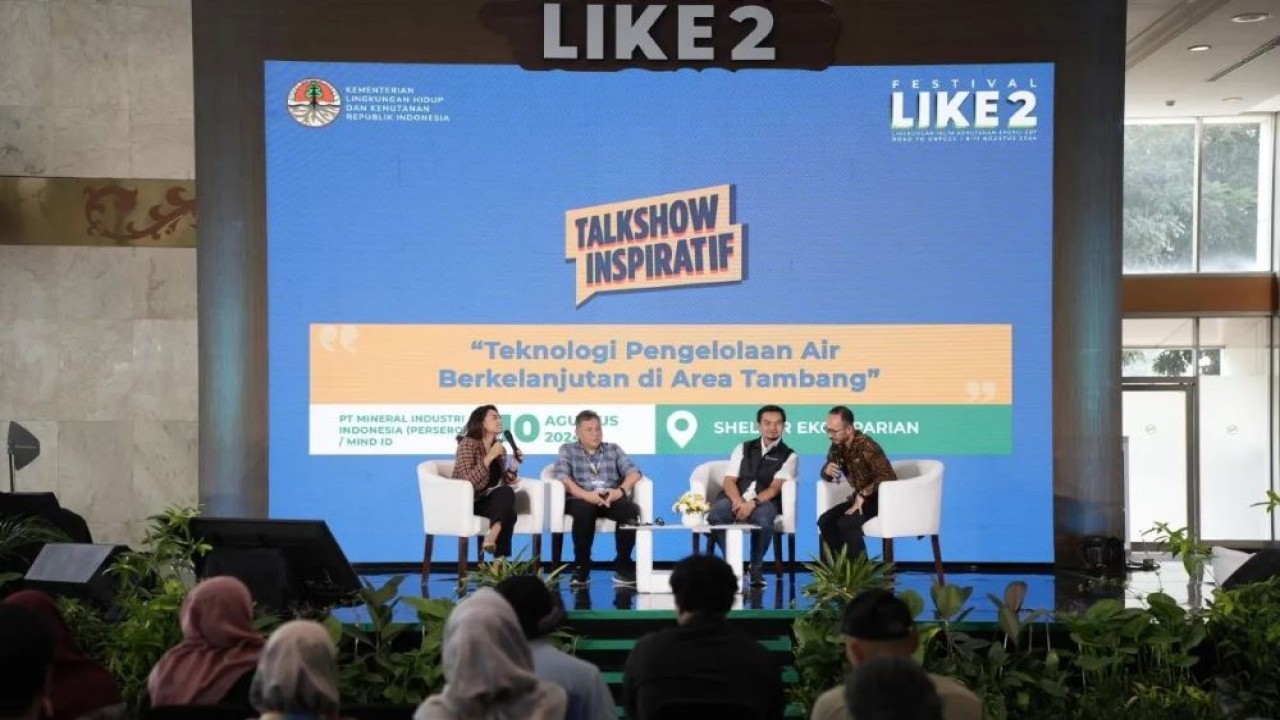 Exclusive Session Talkshow dalam Festival Lingkungan, Iklim, Kehutanan, dan Energi Baru Terbarukan (LIKE) ke-2 dengan Sub Tema Teknologi Ramah Iklim yang digelar di Jakarta, Sabtu (10/8/2024). (Foto: ANTARA/HO-MIND ID)