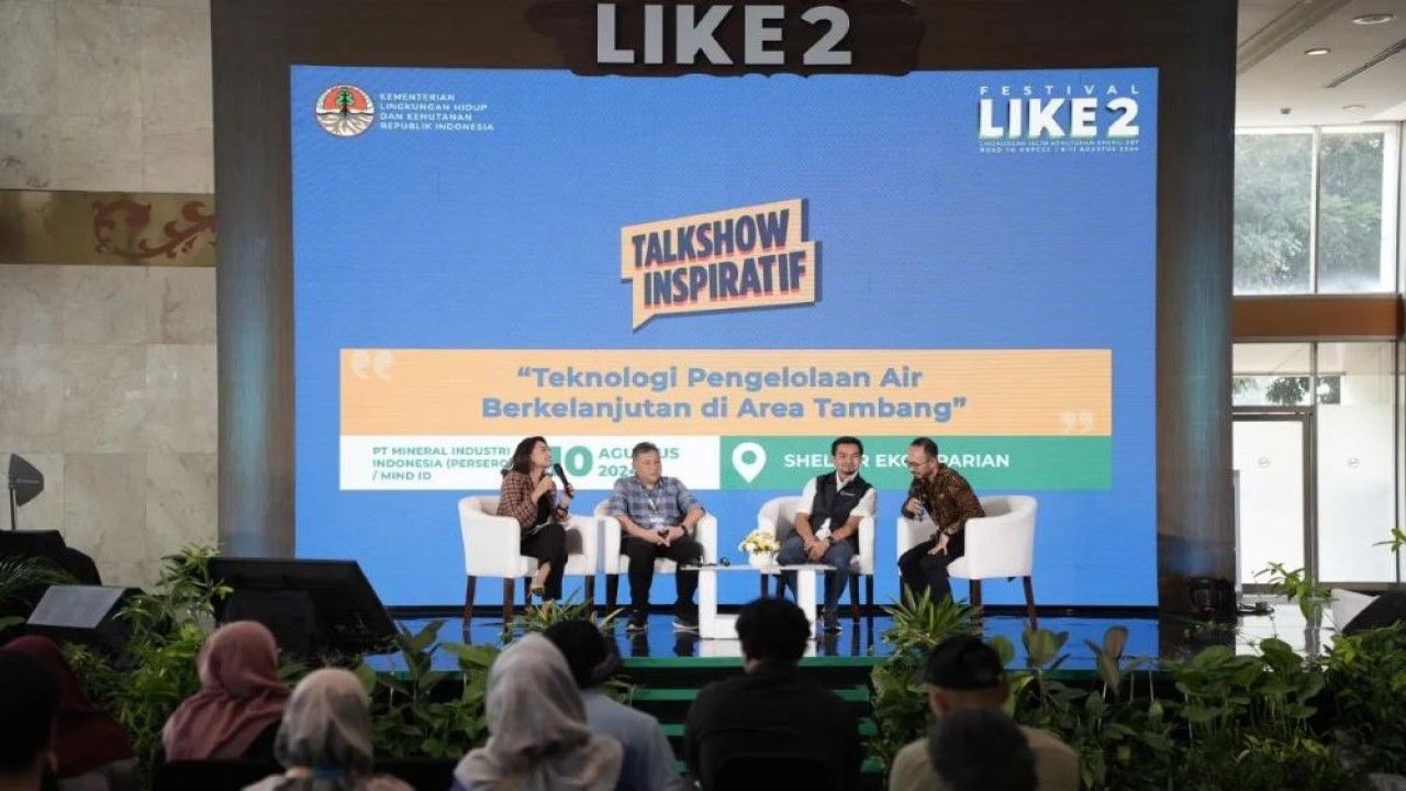 Exclusive Session Talkshow dalam Festival Lingkungan, Iklim, Kehutanan, dan Energi Baru Terbarukan (LIKE) ke-2 dengan Sub Tema Teknologi Ramah Iklim yang digelar di Jakarta, Sabtu (10/8/2024). (Foto: ANTARA/HO-MIND ID)