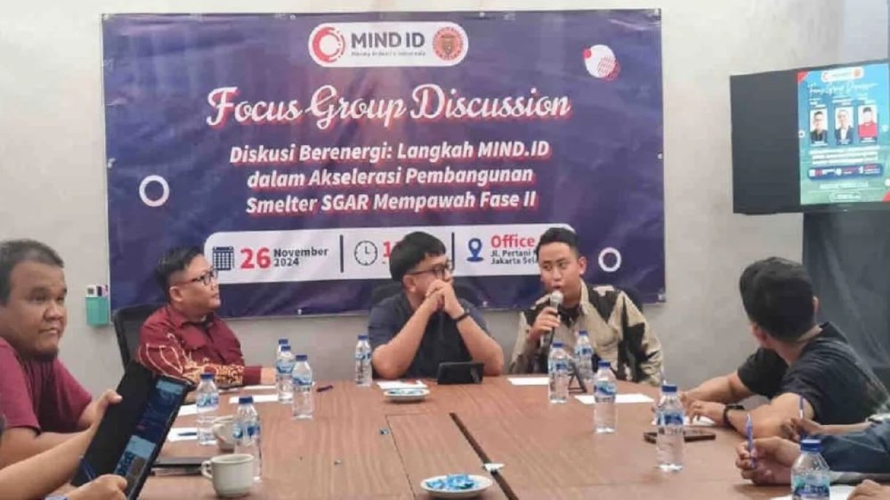 Rumah Aspirasi Falah menggelar Focus Group Discussion (FGD) bertajuk "Diskusi Energi: Langkah MIND ID dalam Akselerasi Pembangunan Semelter SGAR Mempawah Fase II", di Jakarta, Selasa (26/11/2024). (Foto: ANTARA/HO-Humas Ruas Falah).