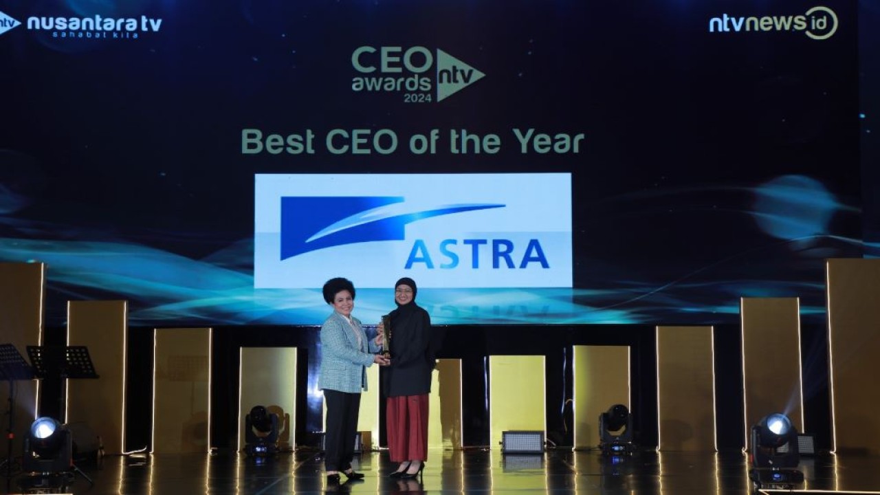 PT Astra International Indonesia Tbk meraih Penghargaan CEO of the Year di ajang NTV CEO Awards 2024.