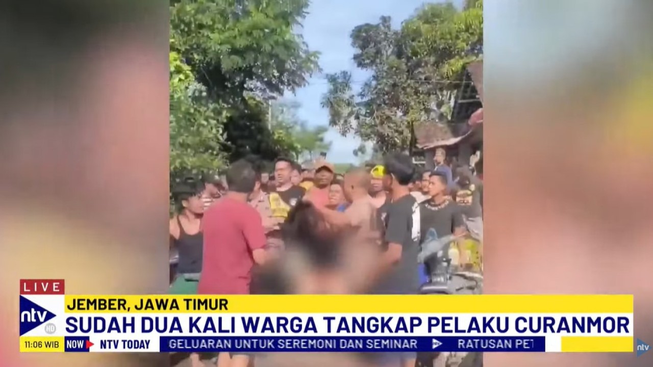 Dua pencuri motor babak belur dihajar massa yang mengamuk.