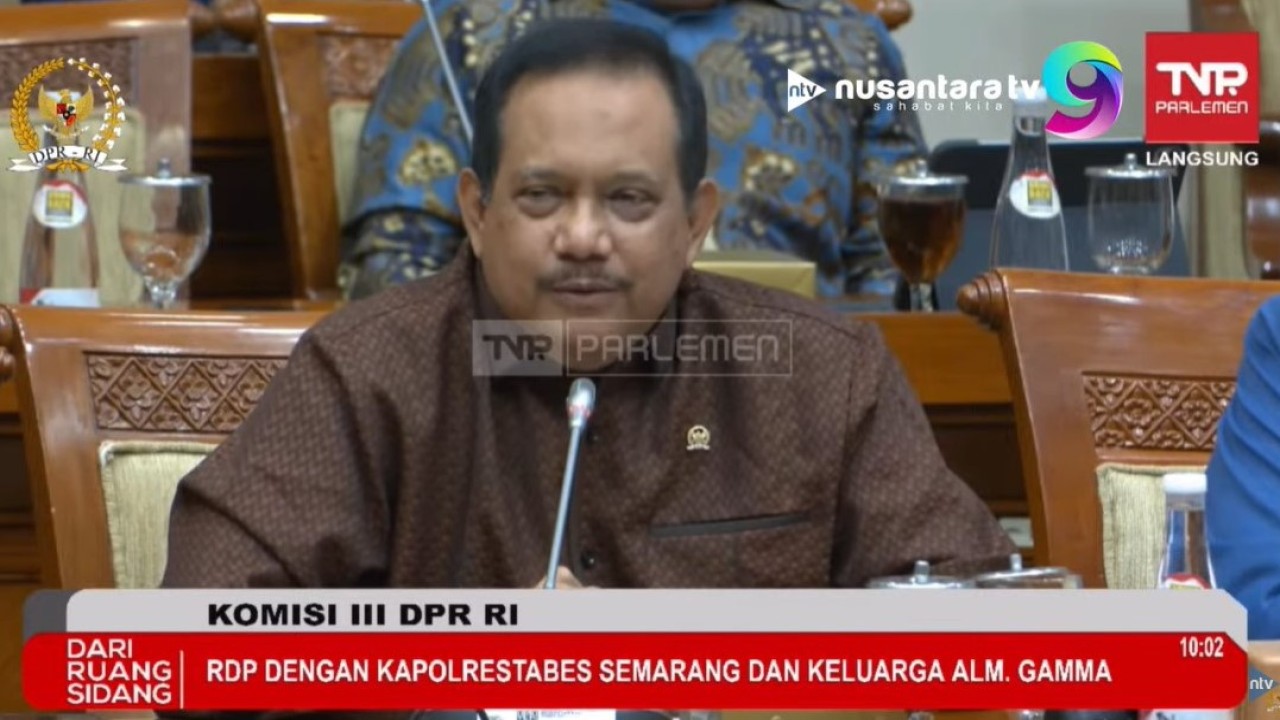 Anggota Komisi III DPR RI, Rikwanto saat rapat dengan Kapolrestabes Semarang di Kompleks Parlemen, Jakarta, seperti diberitakan NusantaraTV dalam program Breaking News, Selasa (3/12/2024).