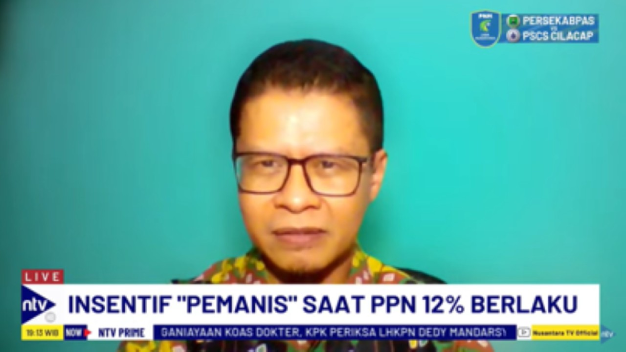 Analis Kebijakan Ekonomi APINDO, Ajib Hamdani dalam Dialog NTV Prime di Nusantara TV/tangkapan layar NTV