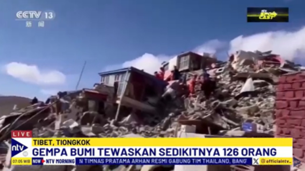 Ratusan rumah dan bangunan di Tibet runtuh akibat gempa dahsyat 6,8 magnitudo