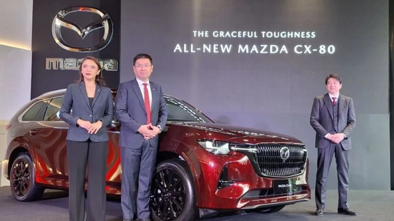 Acara peluncuran The All-New Mazda CX-80 di Jakarta, Rabu (22/1/2024). (Foto: ANTARA/Pamela Sakina)