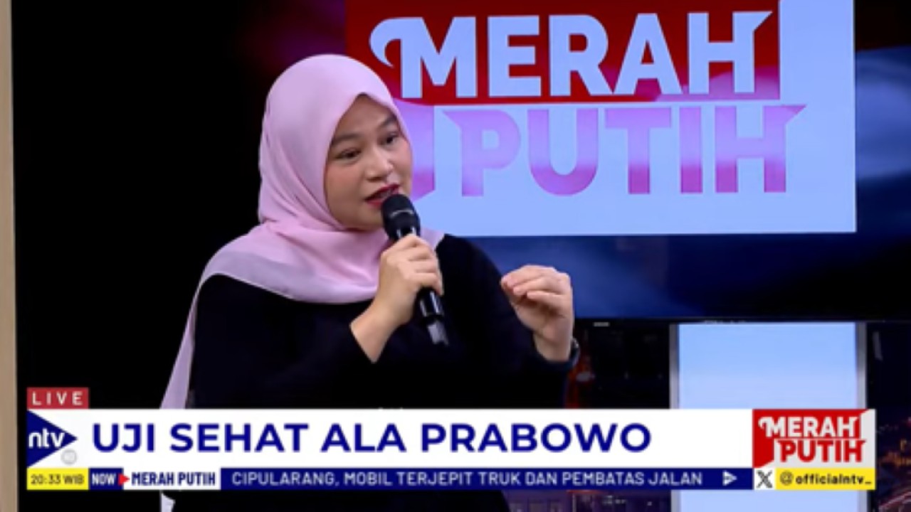 Praktisi Kesehatan Masyarakat Ngabila Salama dalam acara Merah Putih di Nusantara TV