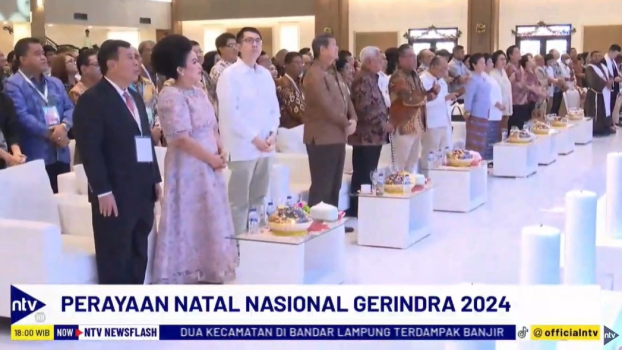 Presiden Komisari NT Corporation Nurdin Tampubolon menghadiri perayaan Natal Gerindra di Gereja Tiberias Bekasi Town Square, Sabtu pagi, 18 Januari 2025.