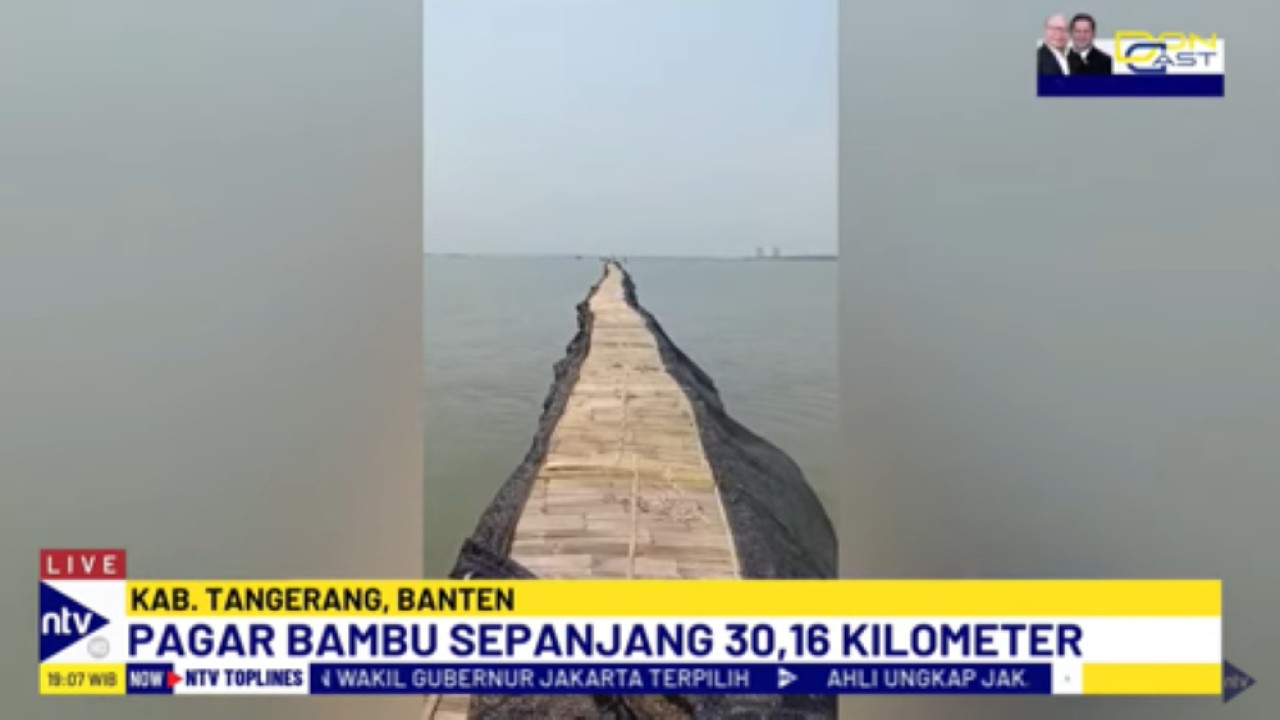 Pagar bambu sepanjang 30,16 km membentang di perairan Kabupaten Tangerang