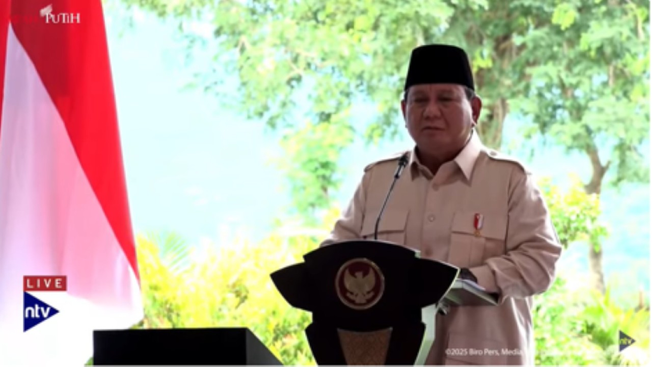 Presiden Prabowo Subianto meresmikan PLTA Jatigede di Sumedang