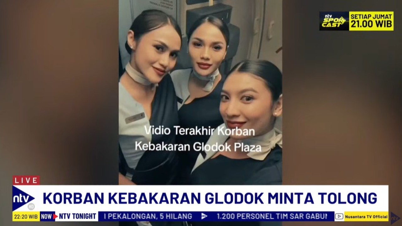 Beredar sebuah video yang diduga merupakan rekaman terakhir milik pramugari yang menjadi korban kebakaran di Glodok Plaza, Jakarta Barat.