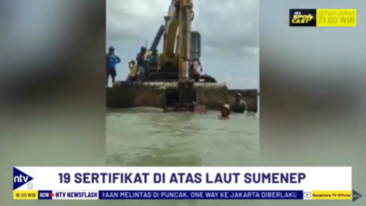 Investor mengerahkan alat berat untuk mengerjakan proyek di atas lahan laut bersertifikat SHM di Sumenep