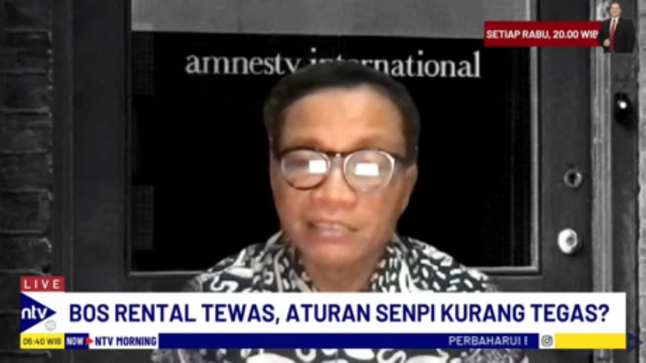 Direktur Eksekutif Amnesty Internasional Indonesia, Usman Hamid dalam dialog NTV Prime di Nusantara TV/tangkapan layar NTV