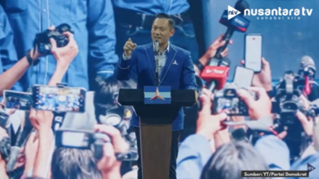 Agus Harimurti Yudhoyono (AHY) berpidato di Kongres VI Partai Demokrat