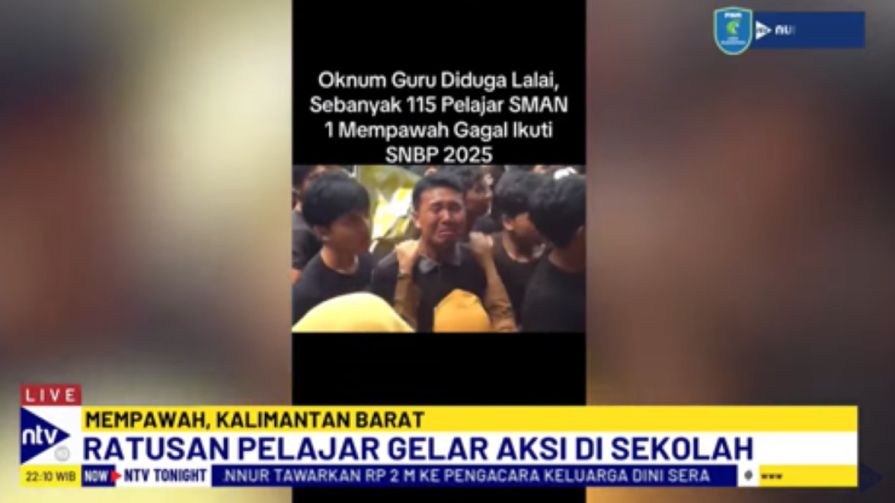 Ratusan pelajar SMA Negeri 1 Mempawah, Kalimantan Barat menggelar aksi demonstrasi karena terancam tidak bisa ikut tes Seleksi Nasional Berdasarkan Prestasi (SNBP) akibat kelalaian sekolah.