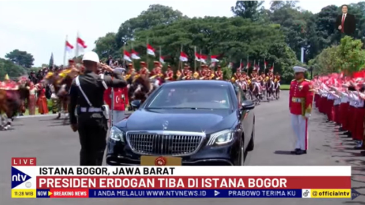 Kedatangan Presiden Turkiye Recep Tayyip Erdogan di Istana Bogor dikawal 75 pasukan berkuda