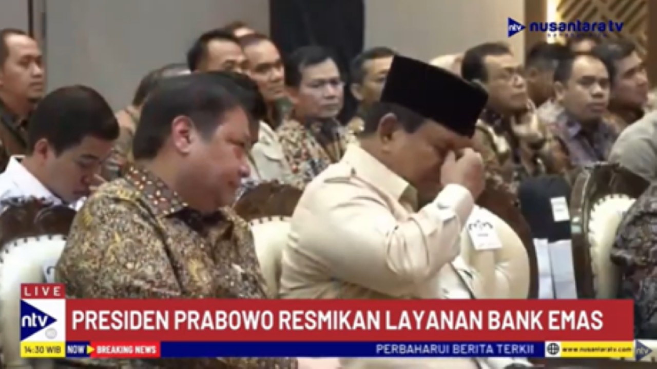 Presiden Prabowo Subianto pada peresmian layanan bank emas pertama di Indonesia