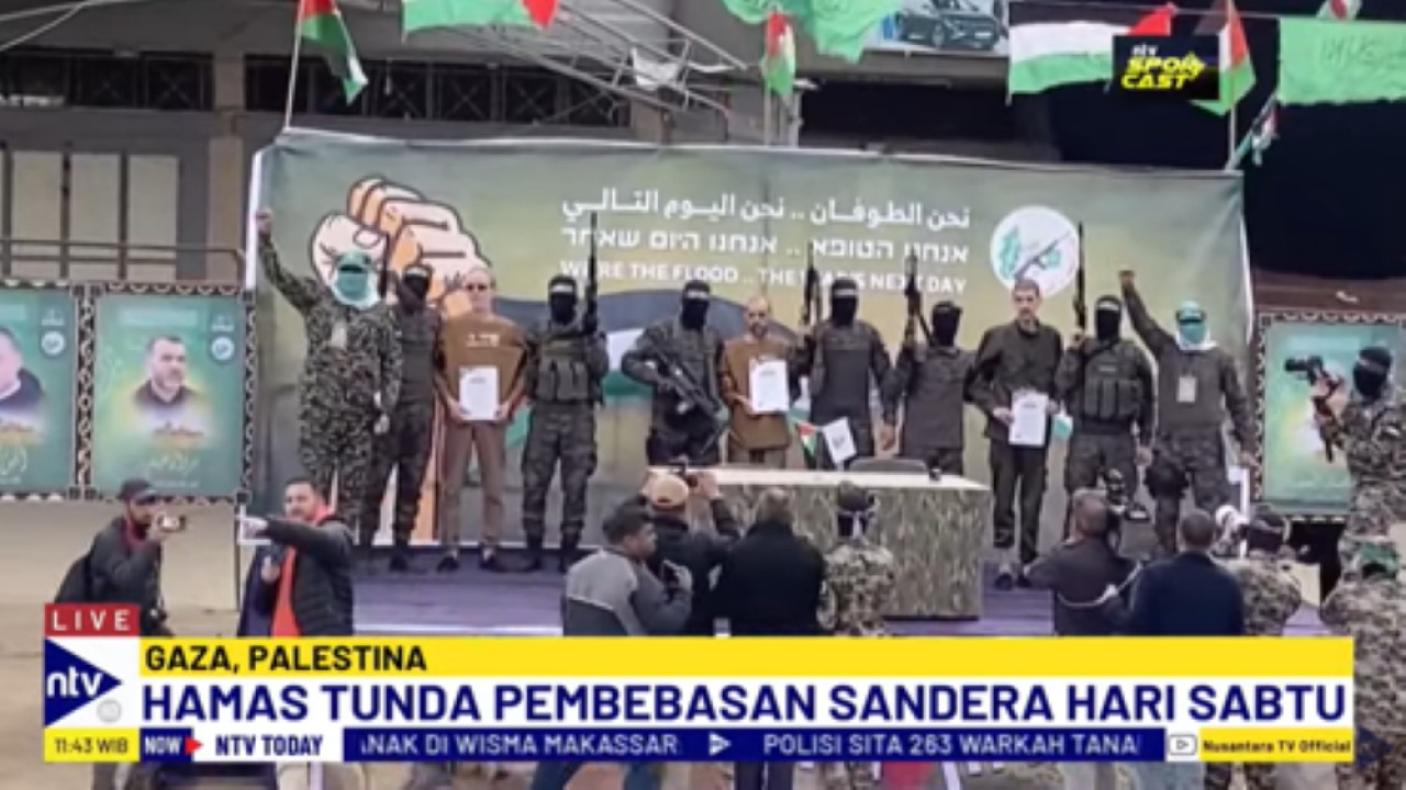 Sayap bersenjata tunda pembebasan sandera Israel dan menuding pemerintah Zionis itu melanggar kesepakatan gencatan senjata