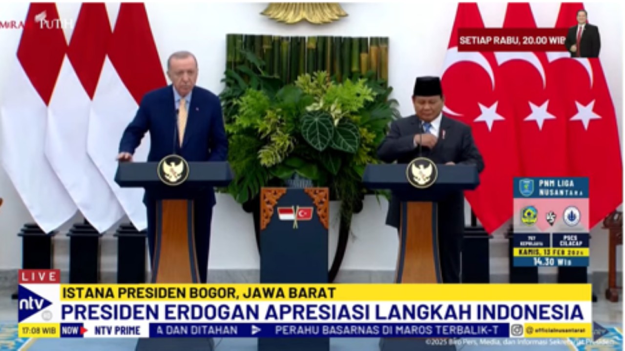 Presiden Prabowo Subianto dan Presiden Turki Recep Tayyip Erdogan