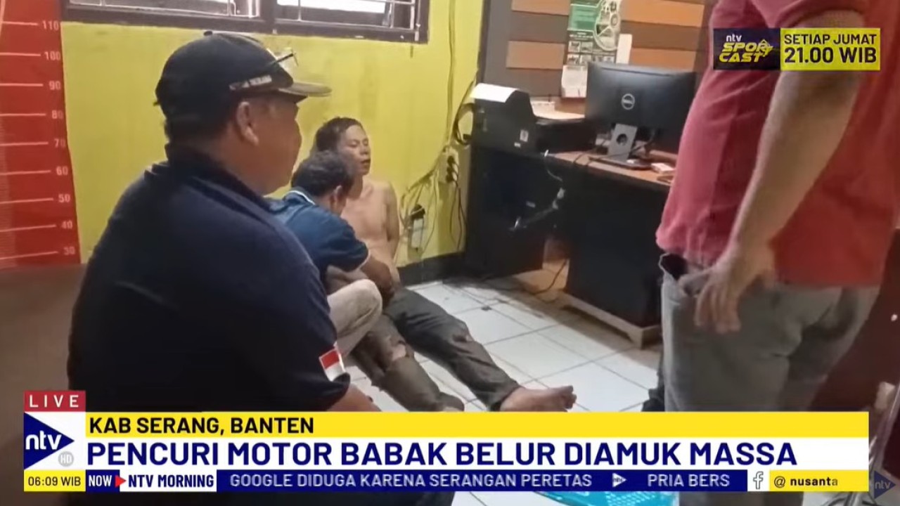 Pencuri motor babak belur diamuk massa.