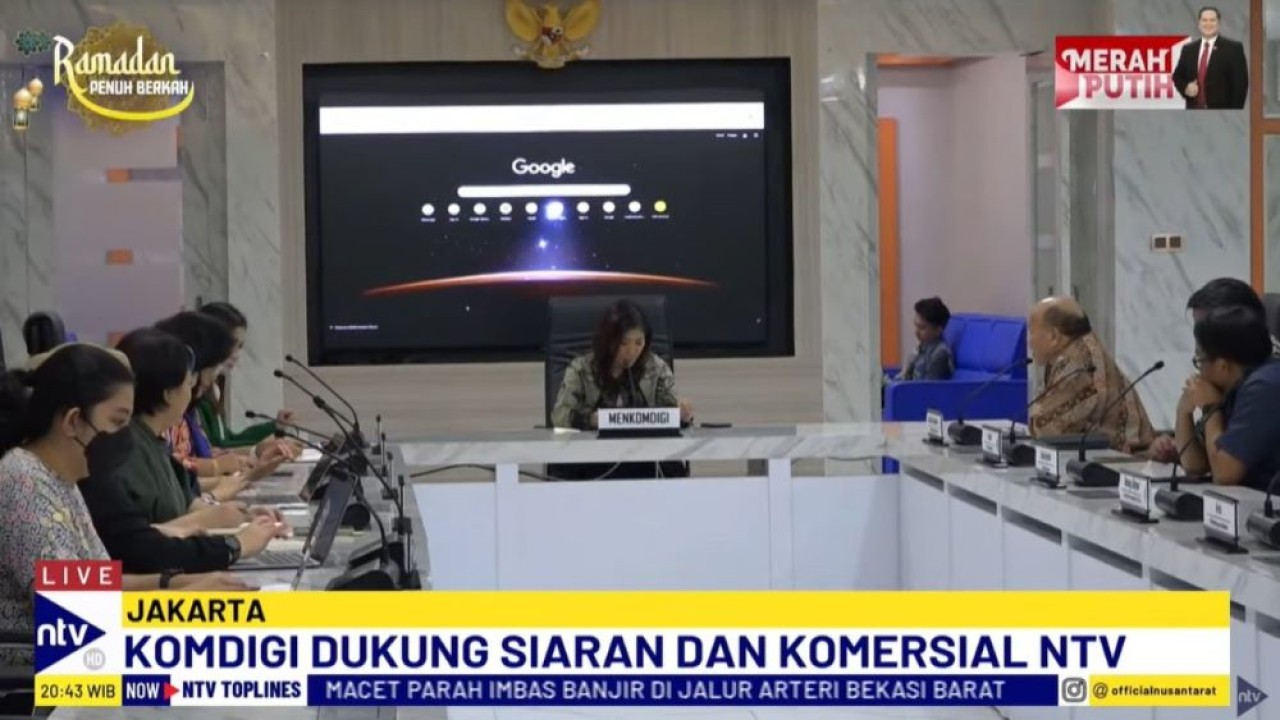 Menkomdigi Meutya Hafid menerima langsung kunjungan Presiden Direktur Nusantara TV, Don Bosco Selamun, beserta jajaran direksi lainnya.