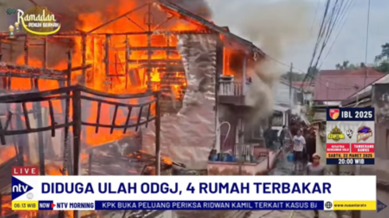 Diduga akibat ulah ODGJ, empat rumah ludes terbakar dengan kerugian mencapai ratusan juta di kawasan padat penduduk di Samarinda