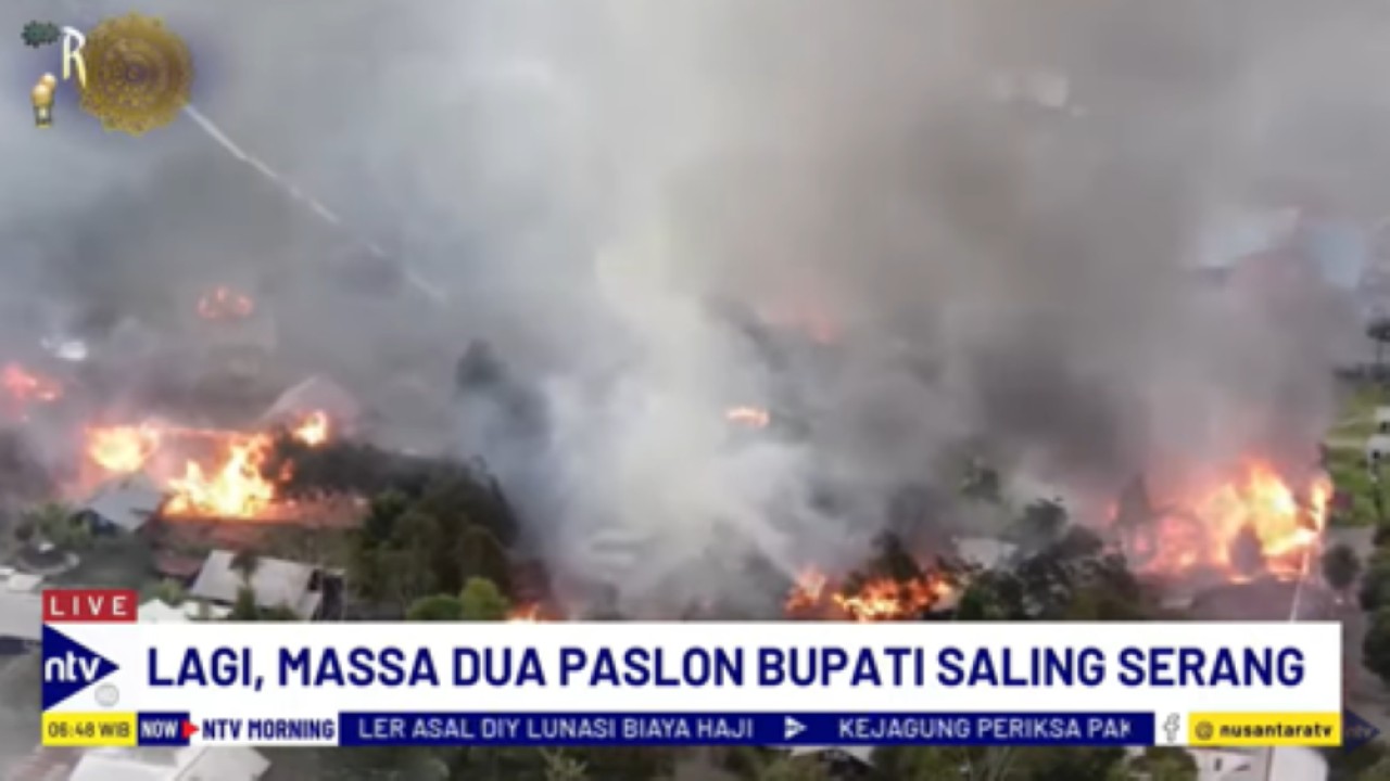 Puluhan rumah dibakar dalam bentrokan dua massa pendukung calon bupati Puncak Jaya