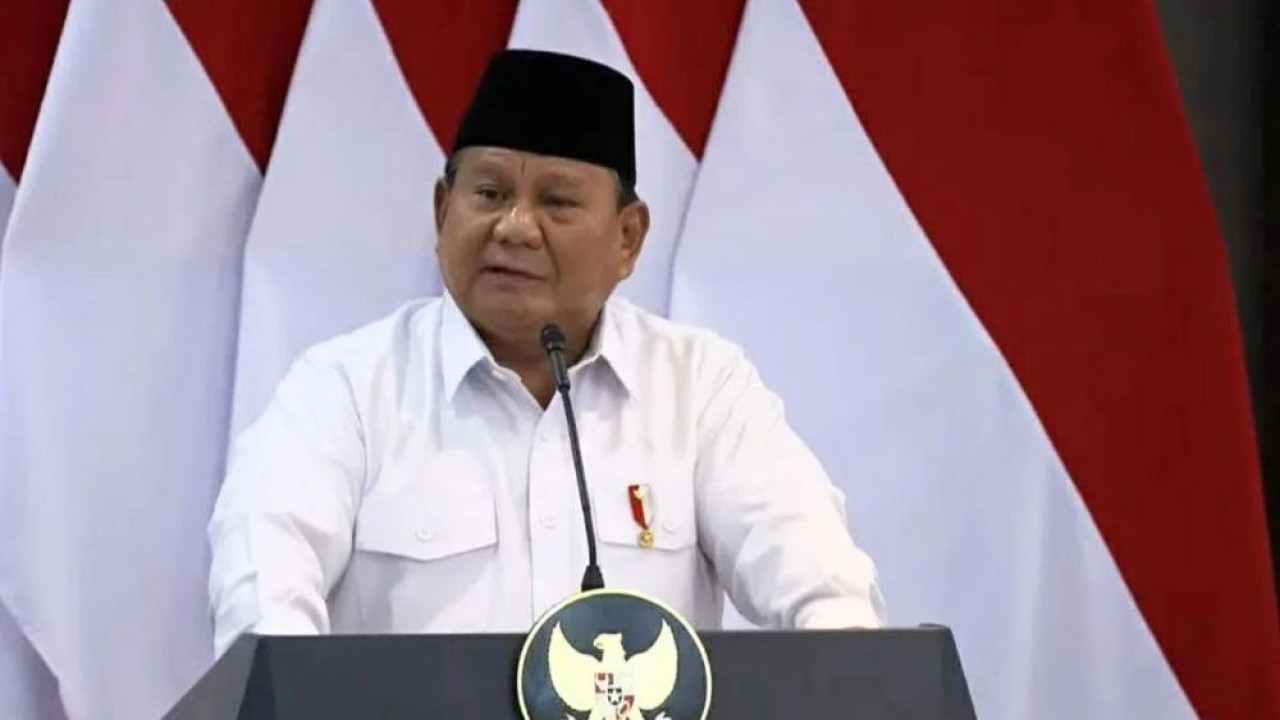 Presiden Prabowo Subianto dalam Sidang Kabinet Paripurna di Jakarta, Jumat (21/3/2025). (Foto: ANTARA/HO-Biro Pers Setpres/am)