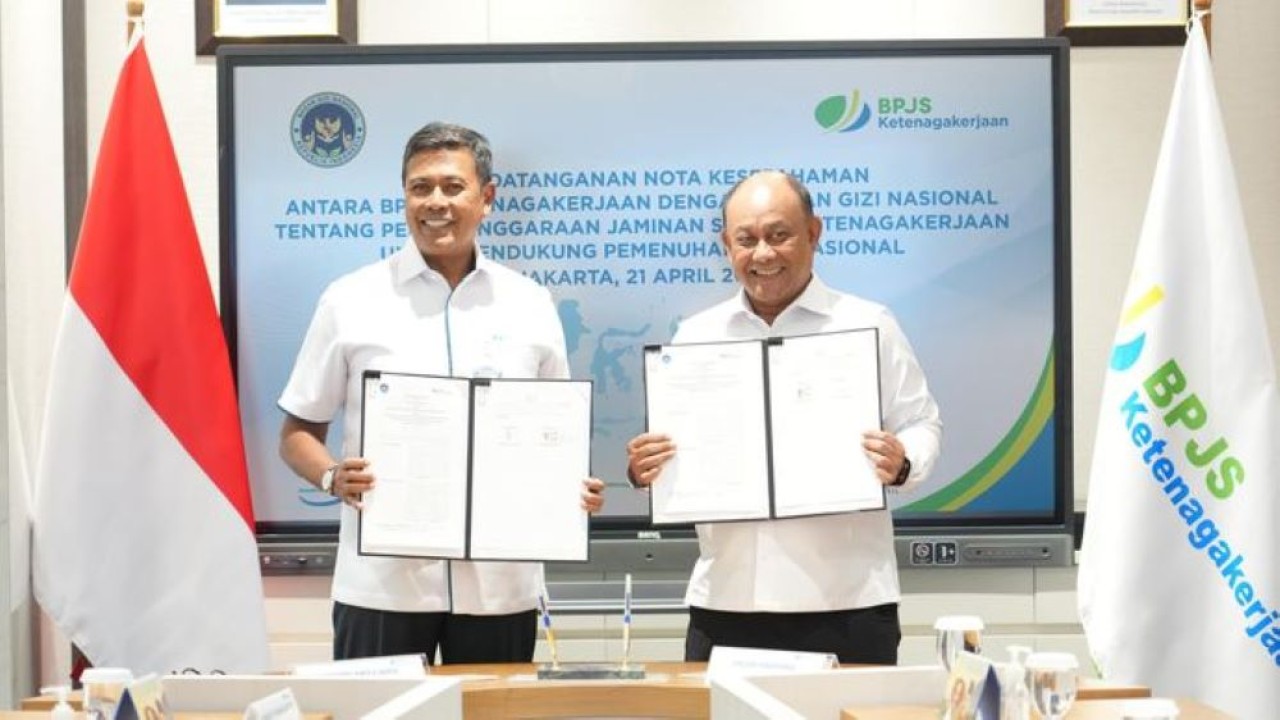 Direktur Utama BPJS Ketenagakerjaan Anggoro Eko Cahyo dan Kepala BGN Dadan Hindayana/Foto: Istimewa